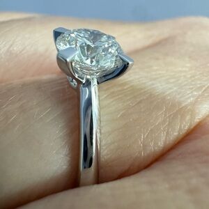 14K White Gold 1.51 CW Round Lab Diamond Solitaire Ring IGI Report 
Size 7